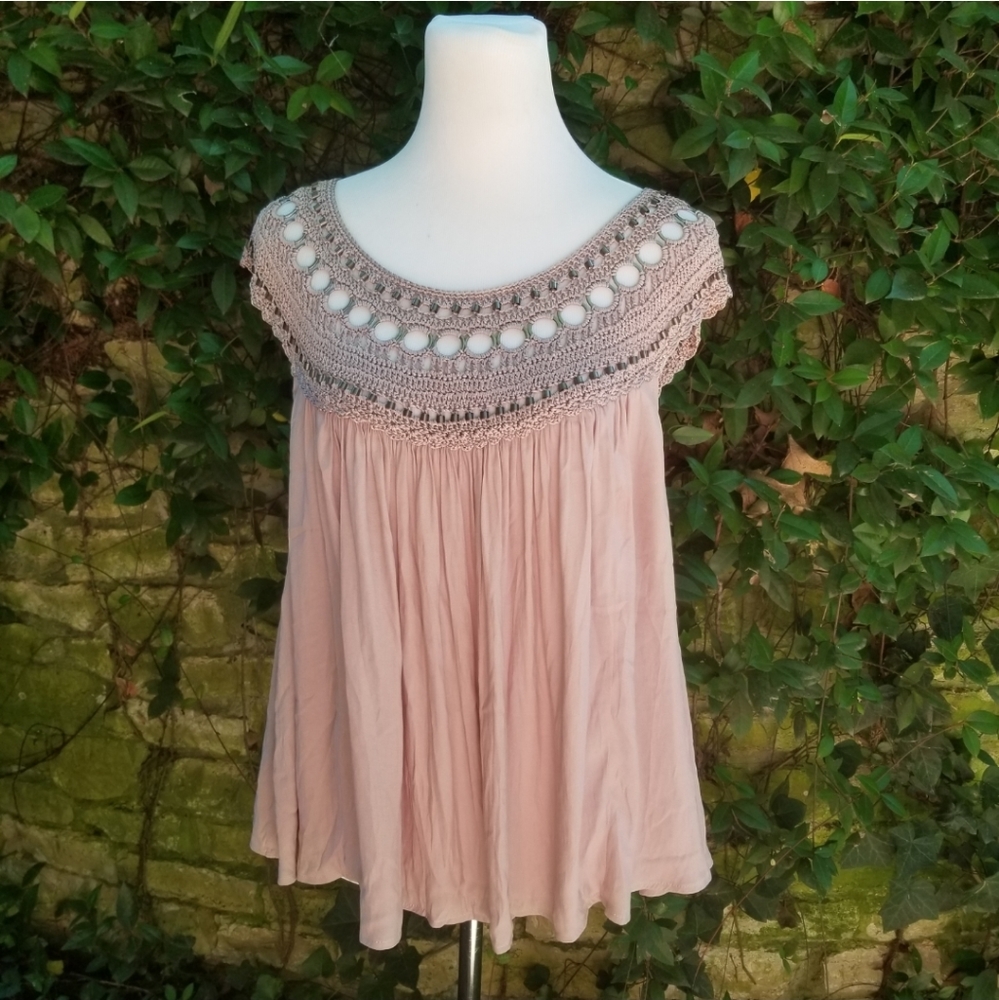 Nwt! Free people crochet boho blouse - Picture 2 of 7